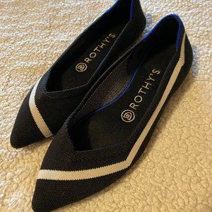 Rothy's Black and White Stripe Pointed-Toe Flat – RARE